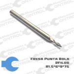 Fresa cabeza de bola 2 filos R1.5x6x9x75