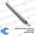 Fresa cabeza de bola 2 filos R1x6x6x70