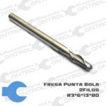 Fresa cabeza de bola 2 filos R3x6x13x80