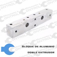 Bloque Aluminio doble extrusor MK8