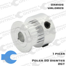 Polea dentada GT2 20 dientes para banda 6mm