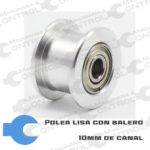 Polea lisa con balero para banda de 10mm