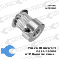 Polea dentada GT2 16 dientes para banda 6mm
