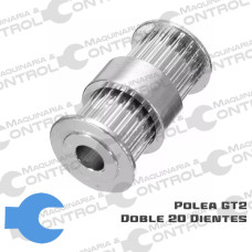 Polea dentada GT2 doble 20 dientes